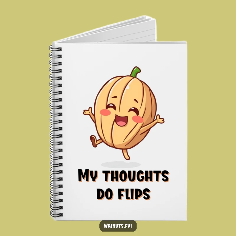 Funny Cheerful Flip Walnut Notebook - Jot Down Happy Thoughts