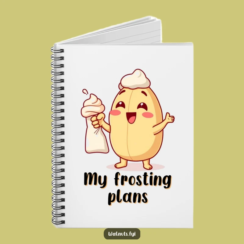Funny Frosting Macadamia Nut Notebook - Journal for Bakers Gift