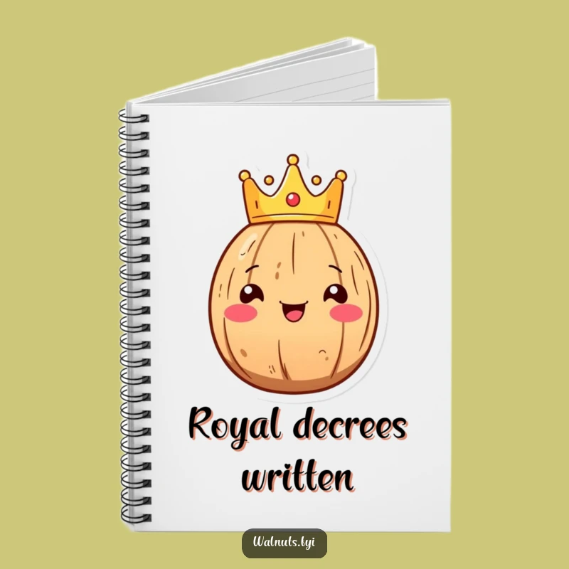 Funny Kawaii Walnut King Notebook: Jot Down Ideas with Royal Flair, Perfect Funny Gift!