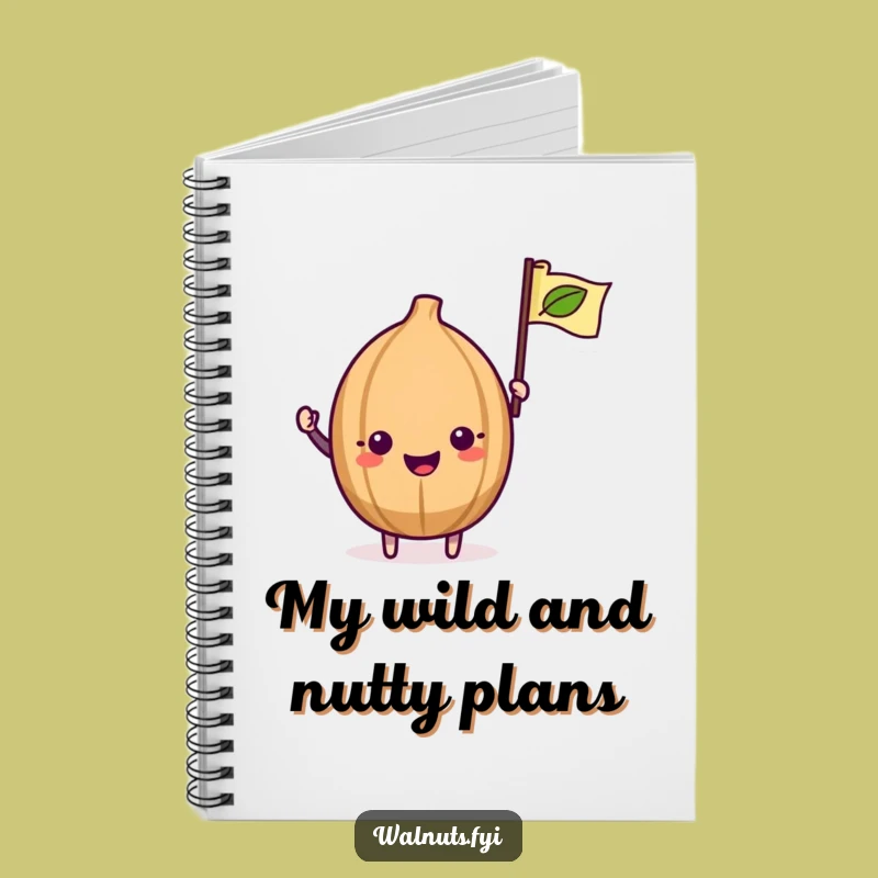 Funny Kawaii Walnut Notebook: Jot Down Ideas with This Excited Flag Journal Gift