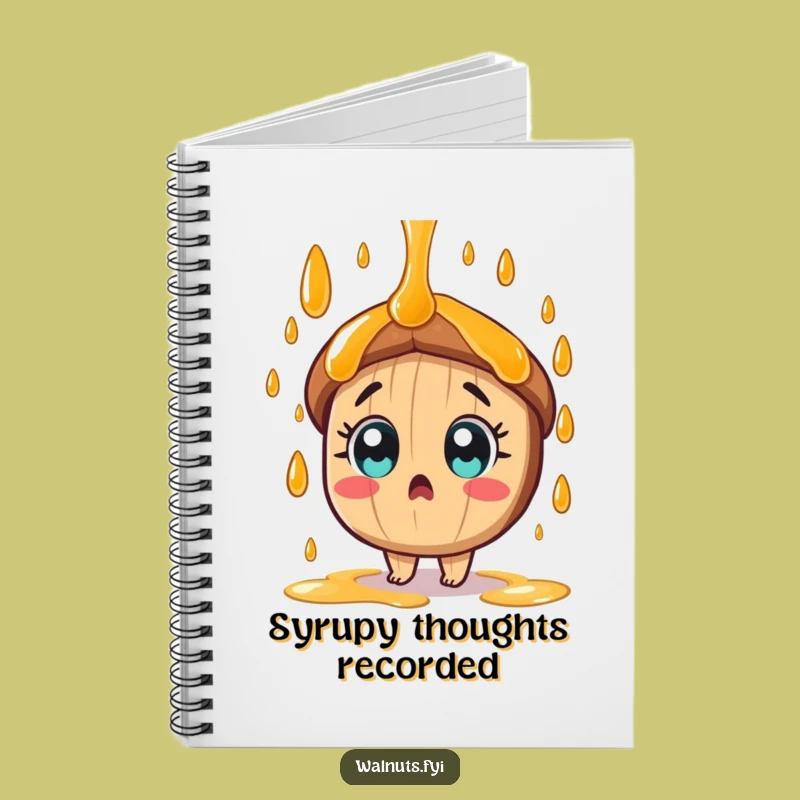 Funny Pecan Syrup Shower Notebook, Jot Down Ideas with Nutty Humor