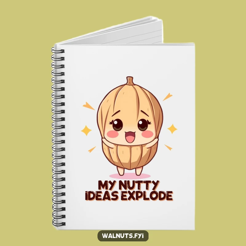 Funny Surprised Walnut Notebook - Shocked Nut Lined Journal Gift