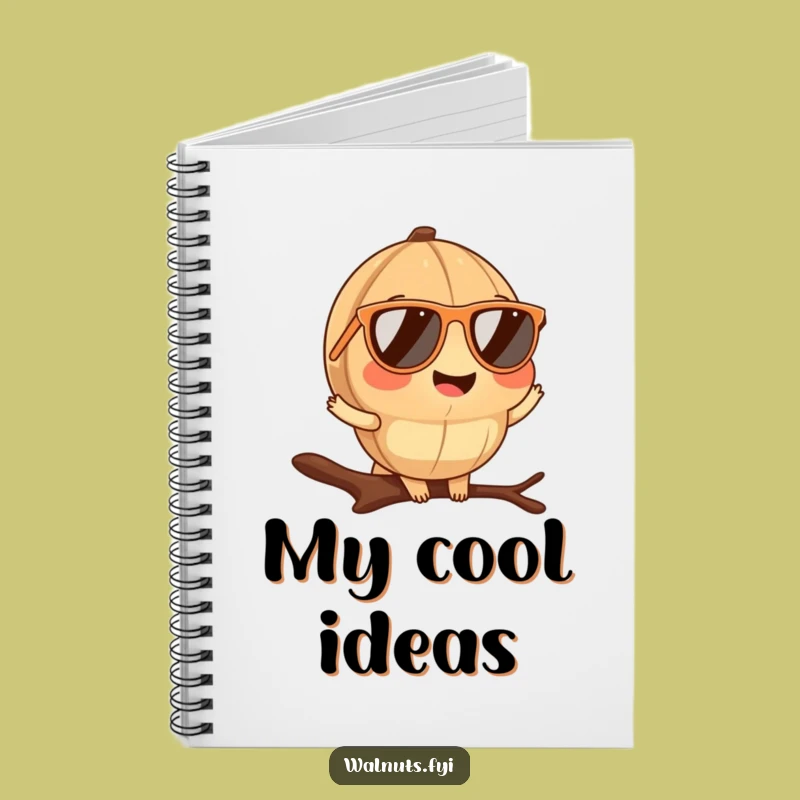 Funny Walnut Sunglasses Notebook: Jot down cool ideas, a perfect funny gift.