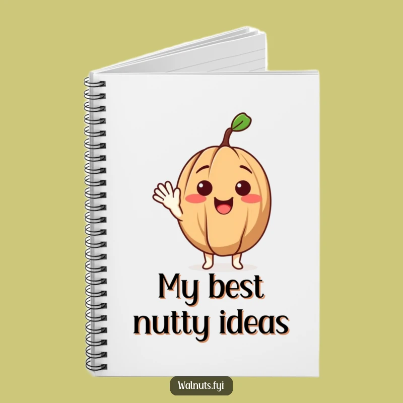 Funny Waving Walnut Notebook a Friendly Character Journal for Notes