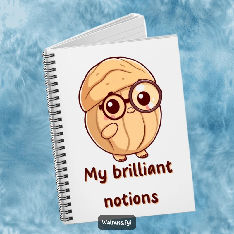 Funny Posh Walnut Notebook: A sophisticated walnut shell with a monocle, inspiring refined notes and thoughtful writing.