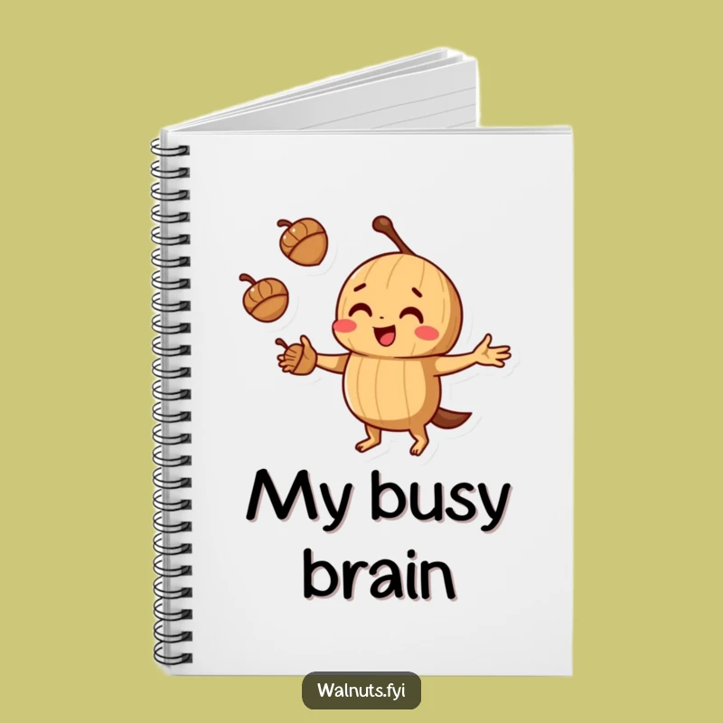 Funny Juggling Walnut Notebook: Jot down ideas with flair, a perfect funny gift.