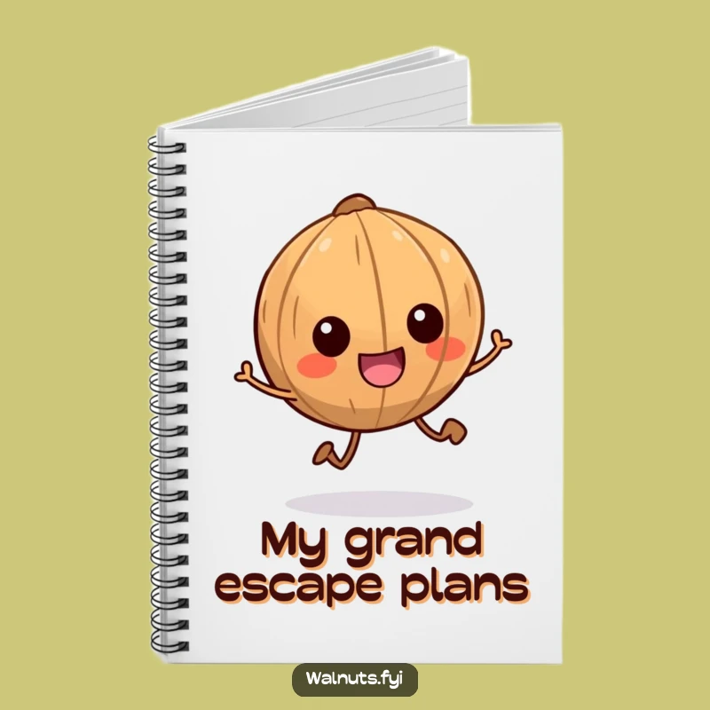 Funny Energetic Walnut Notebook - Jot Down Ideas Hilariously