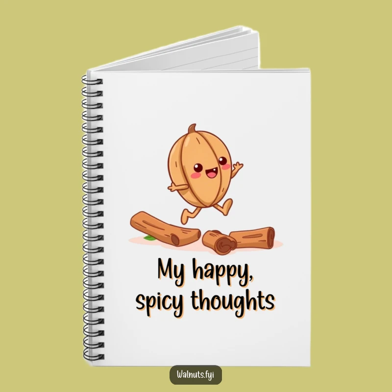 Funny Giggling Walnut Skipping Cinnamon Trail Notebook - Jot Down Happy Thoughts