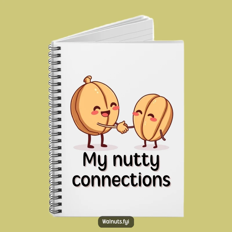 Funny Walnut Handshake Notebook - Nutty Friendship Journal Gift