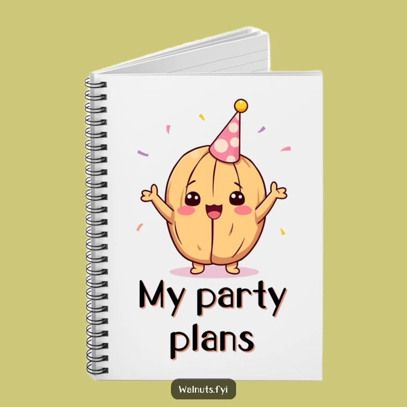 Funny Kawaii Party Walnut Notebook - Delighted Cheering Journal