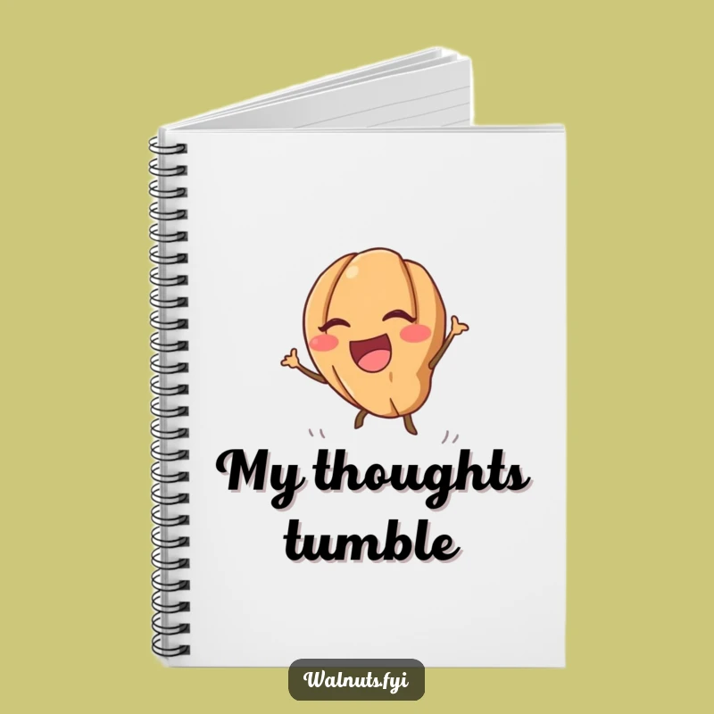 Funny Kawaii Walnut Notebook: Jot down thoughts with joy, a perfect funny gift.