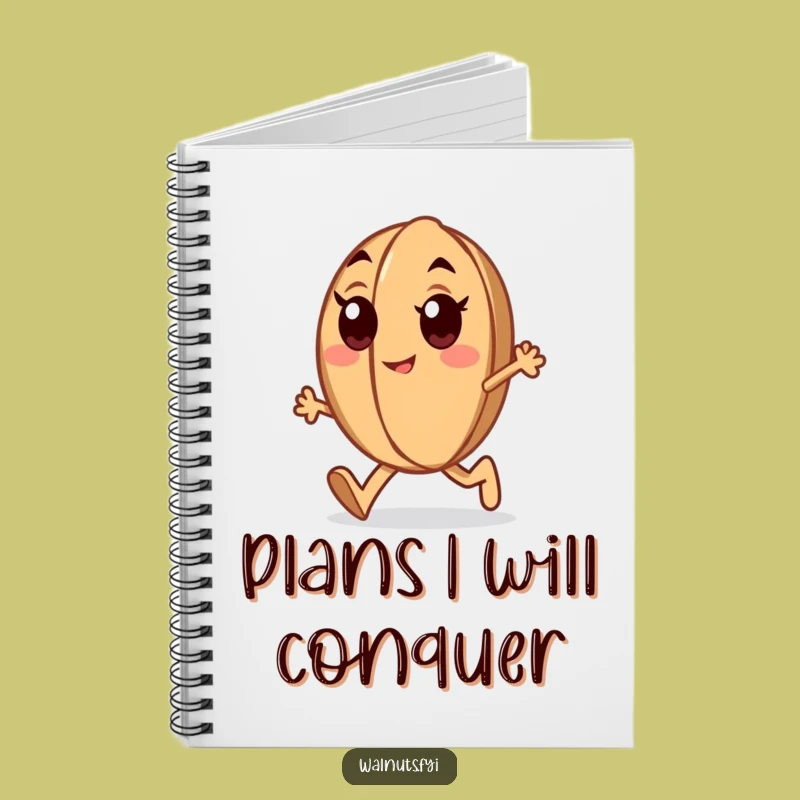 Funny Determined Walnut Notebook: Jot Down Goals with Purpose