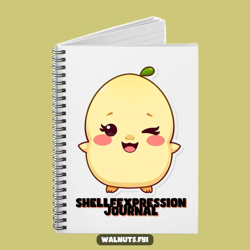 Funny Kawaii Pistachio Notebook - Giggling Nut Journal for Jotting Down Humorous Thoughts
