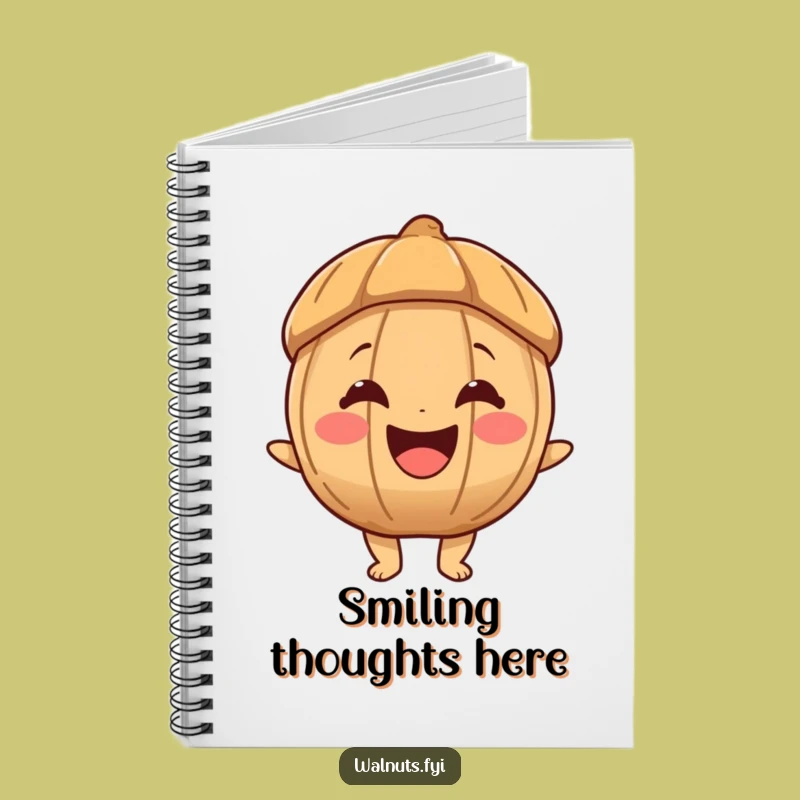 Funny Joyous Walnut Notebook, Jot Down Happy Thoughts