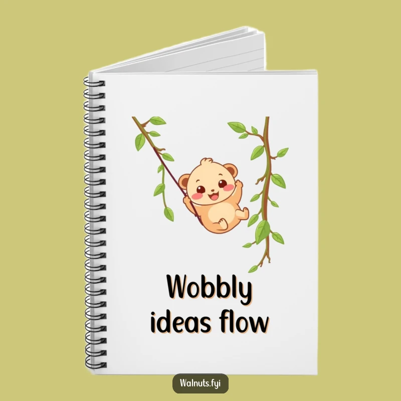 Funny Hazelnut Zipline Notebook, Jot Down Adventures with Nutty Humor