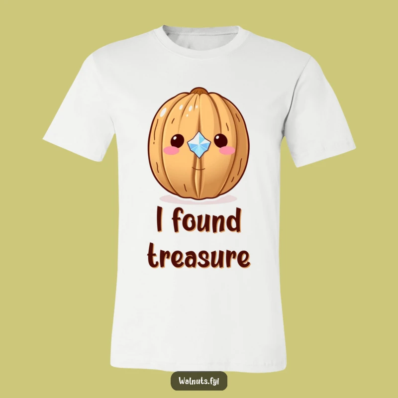 Funny Kawaii Gem Walnut T-Shirt - Sparkling Treasure Show-Off Tee