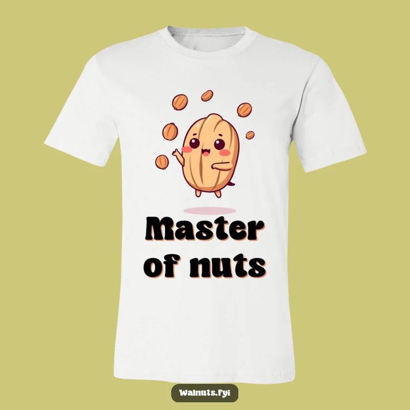 Funny Kawaii Walnut Juggling T-Shirt - Comical Nut Trick Apparel for Fun