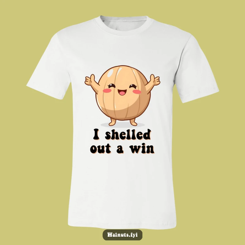 Funny Walnut Victory T-Shirt: Nutty Champion Pose, Hilarious Gift