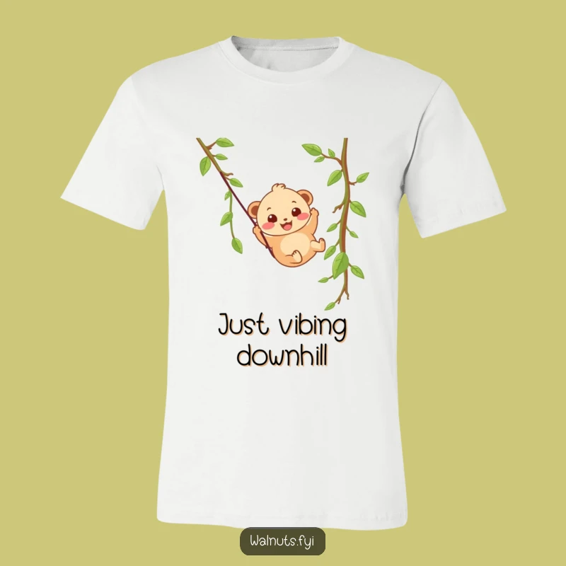 Funny Hazelnut Zipline T-Shirt, Wobbly Adventure Humor for a Joyful Wear