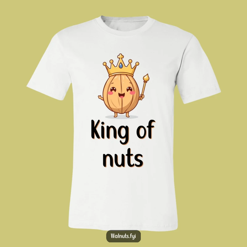 Funny Walnut King T-Shirt - Royal Nut Holding Scepter, A Majestic Funny Gift!