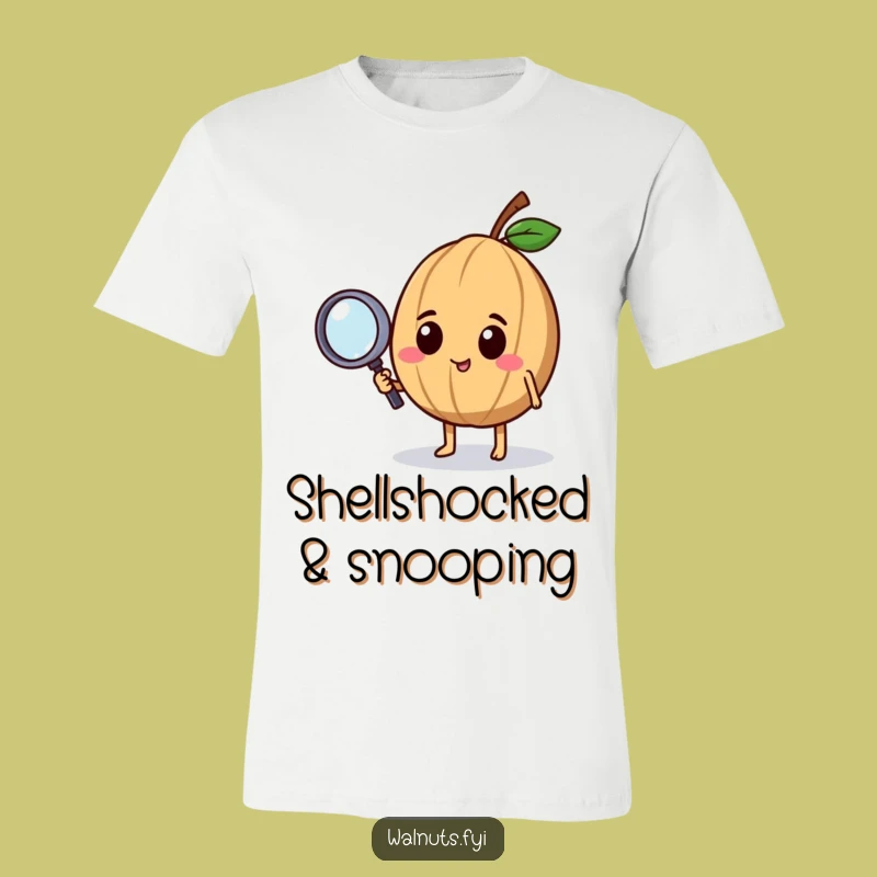 Funny Curious Walnut T-Shirt: Investigate in Style