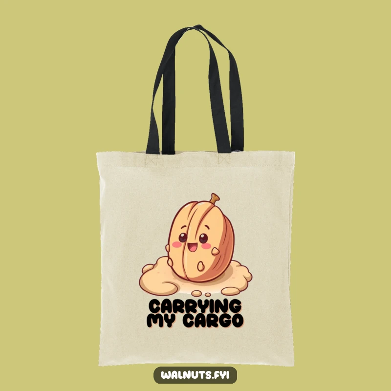 Funny Surprised Pecan Rolling Tote Bag - Whimsical Accessory Gift