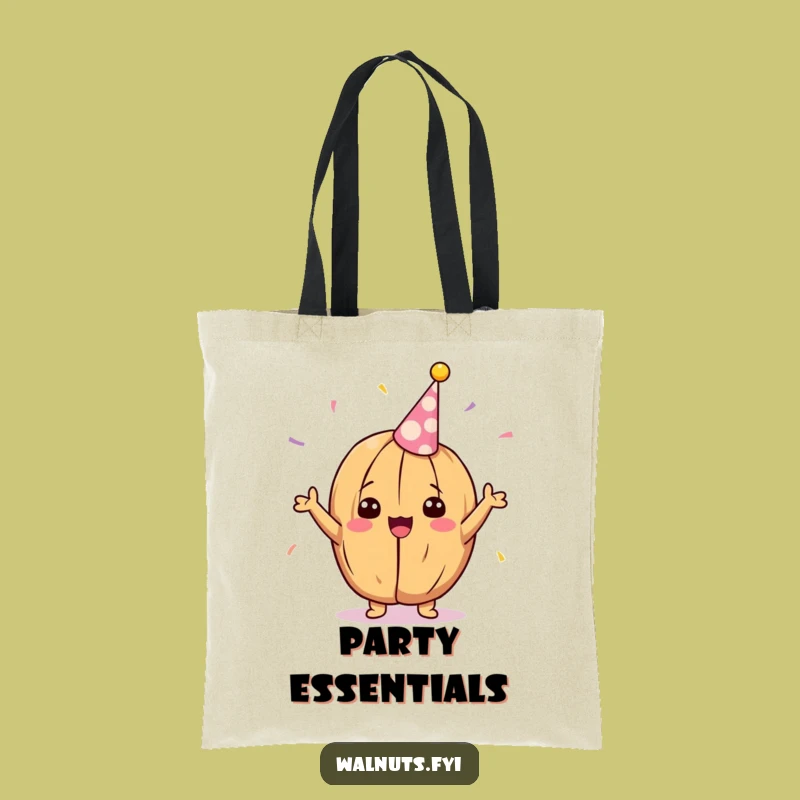 Funny Kawaii Party Walnut Tote Bag - Cheerful Celebration Carryall