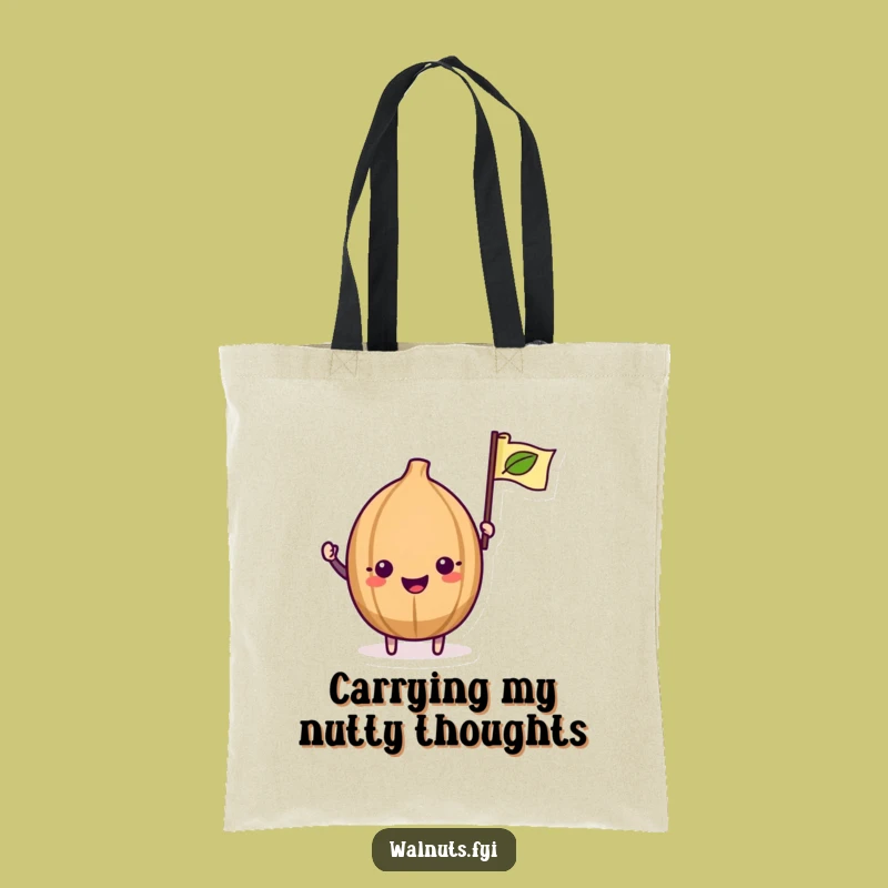 Funny Kawaii Walnut Tote Bag: Carry Your Goods with This Excited Flag Messenger Bag