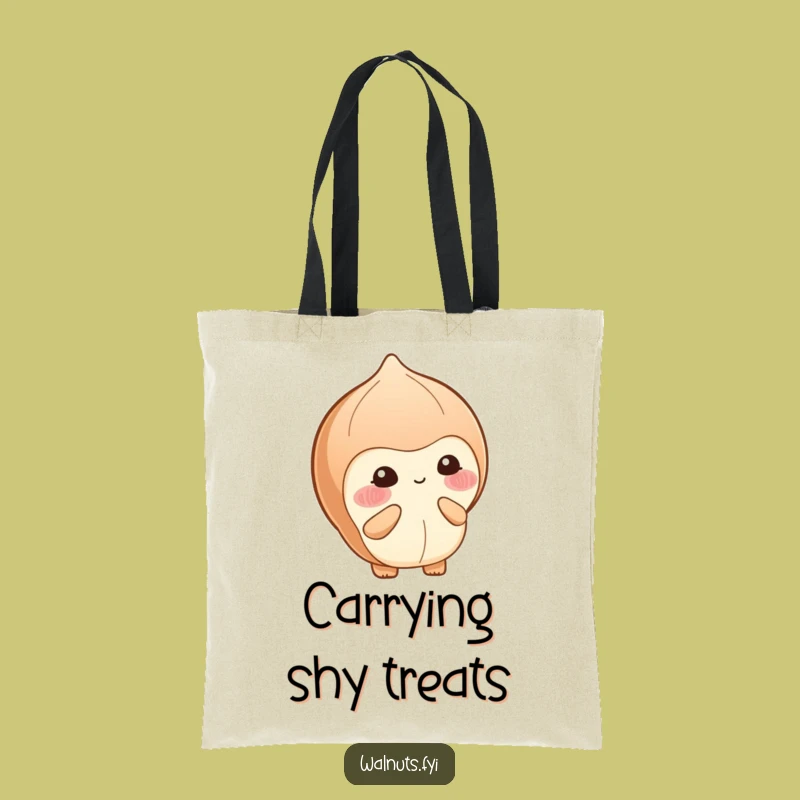 Funny Shy Hazelnut Berry Tote Bag - Cute & Hilarious Gift for Gentle Souls