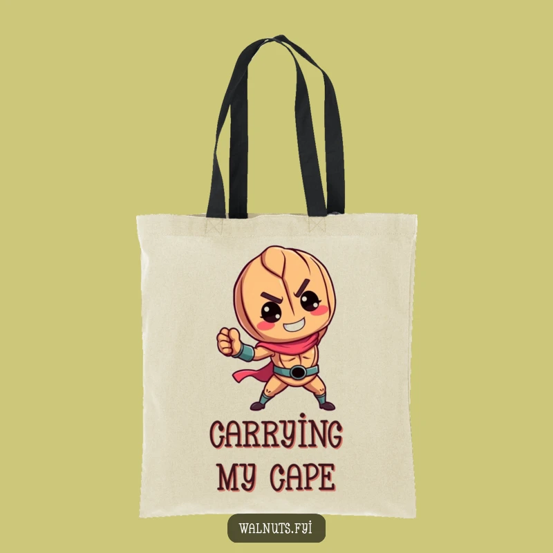 Funny Walnut Hero Tote Bag: Carry Your Strength with Style