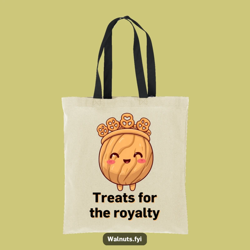 Funny Walnut King Crown Tote Bag - Carry Your Royal Snacks