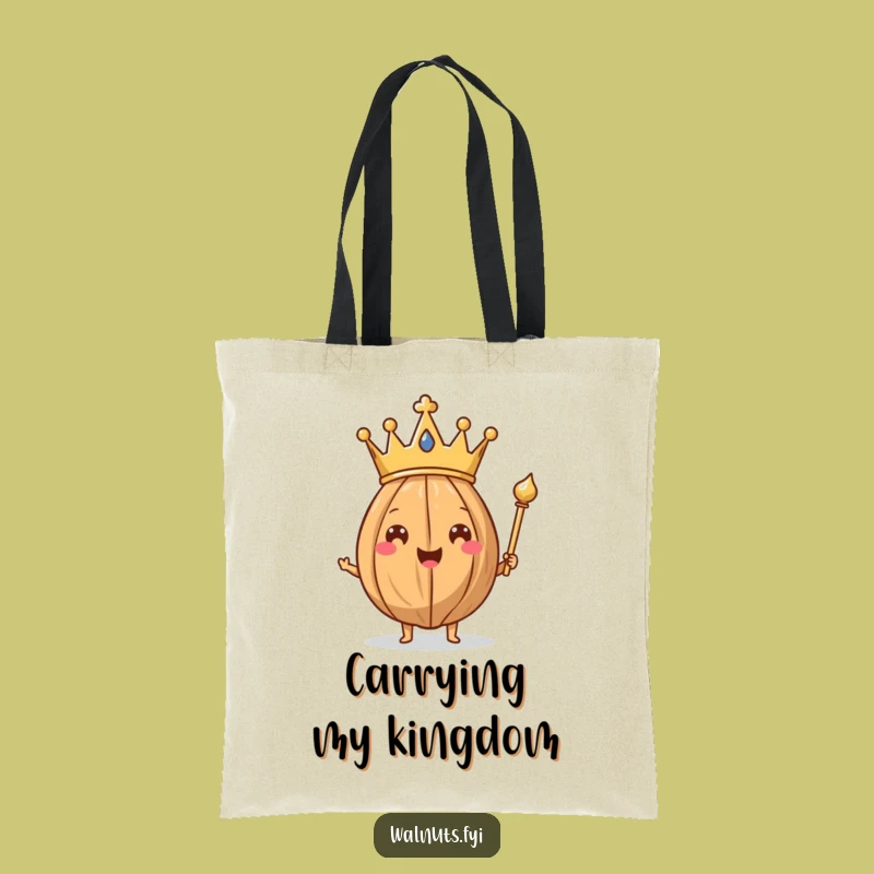 Funny Walnut King Tote Bag - Royal Nut Holding Scepter, A Practical Funny Gift!