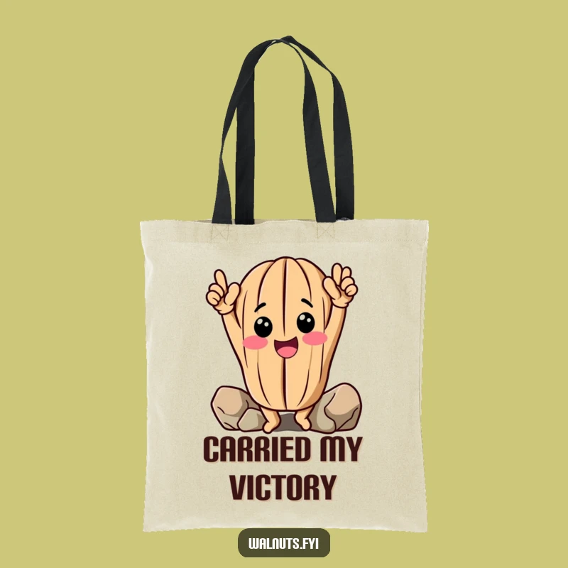 Funny Walnut Tote Bag: Climbing Nut Canvas Bag, Great Humorous Gift for Winners