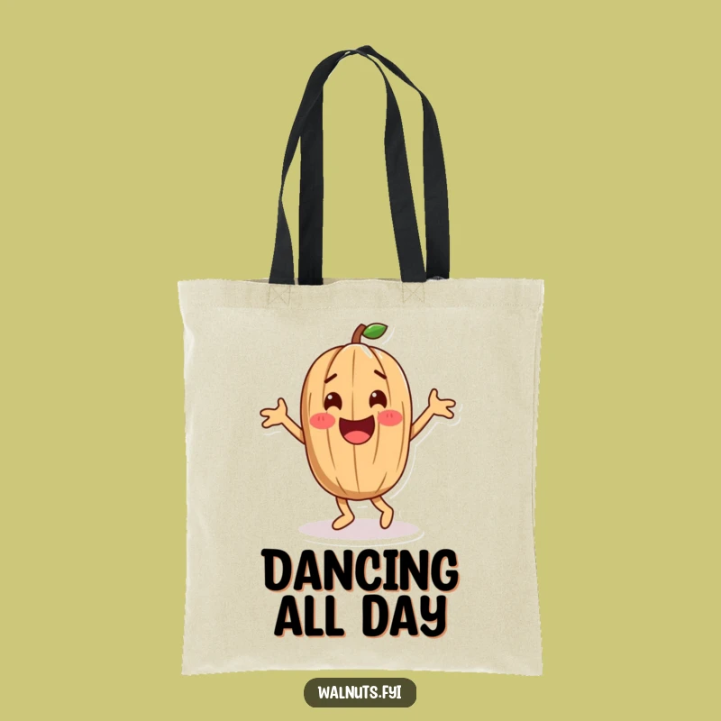 Happy Dance Walnut Tote Bag: Playful Style, Humorous Gift for Groovers