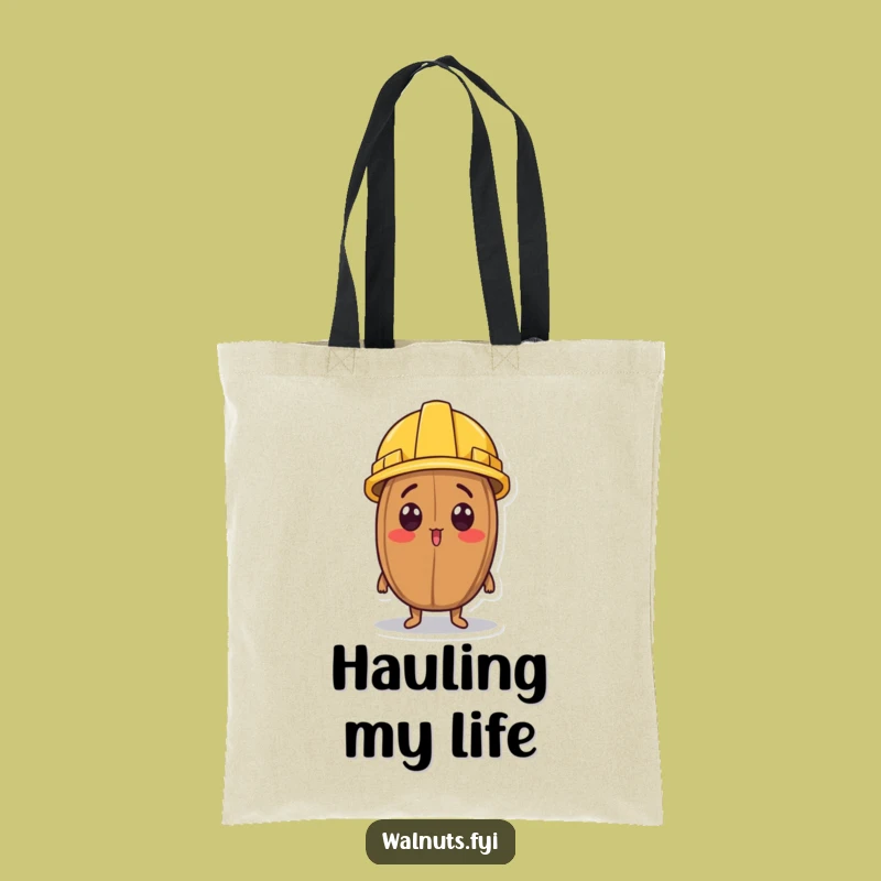 Funny Surprised Walnut Construction Tote Bag - Practical & Funny Accessory