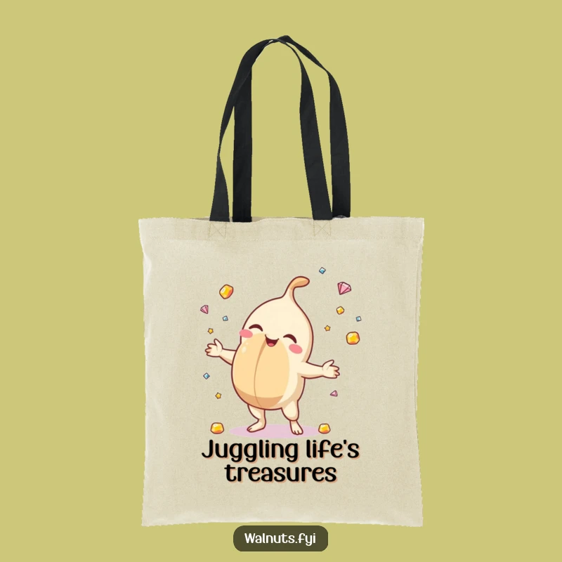 Funny Delighted Macadamia Juggler Tote Bag - Carry Your Sparkle Everywhere