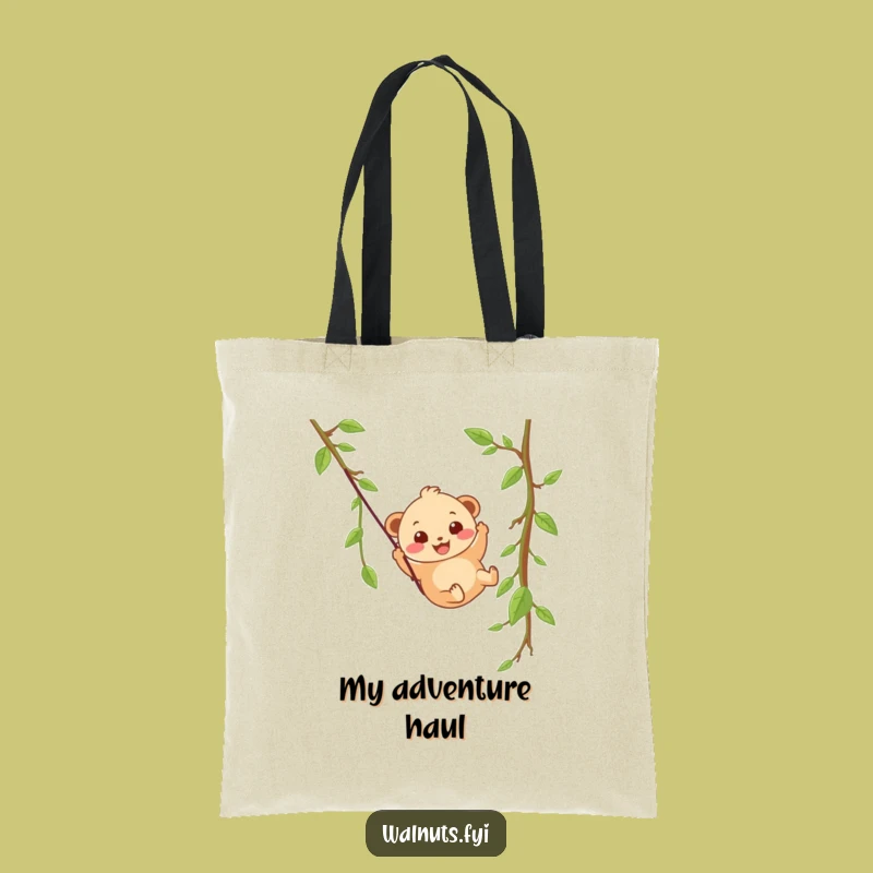 Funny Hazelnut Zipline Tote Bag, Carry Your Adventures with Nutty Humor