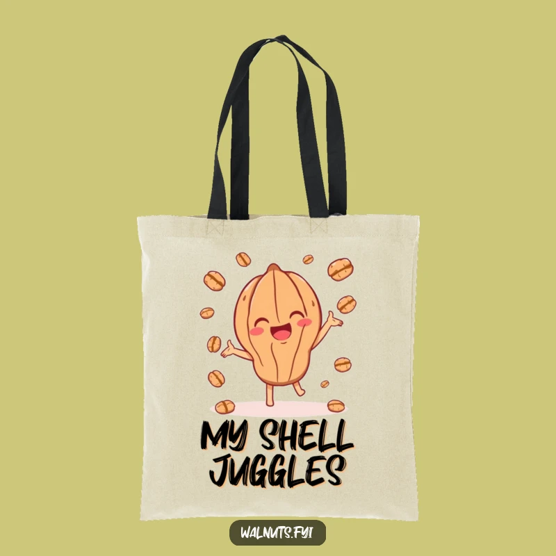 Funny Juggling Walnut Tote Bag: Joyful Character Playing, Spacious Funny Gift Bag
