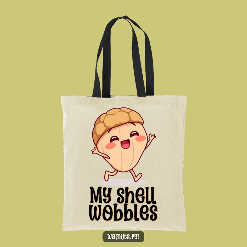 Funny Staggering Walnut Tote Bag: Giggling Character Wobbling, Practical Funny Gift