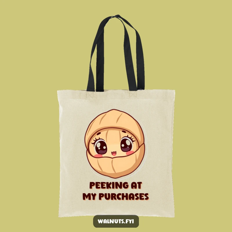Funny Excited Walnut Tote Bag - Cute & Hilarious Carryall